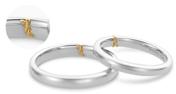 誓約戒指 －純金線結－ 打結處位於戒指內側